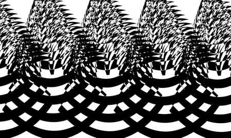 mysterious black patterns in op art style on white background creative wallpaper for designのイラスト素材