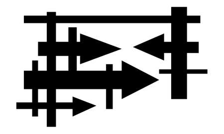 abstract white background with patterns of black arrows indicating direction creative wallpaper for designのイラスト素材