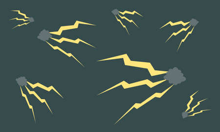 dark storm clouds covered the sky sparkle bright lightning natural wallpaper for design bad weather conceptのイラスト素材