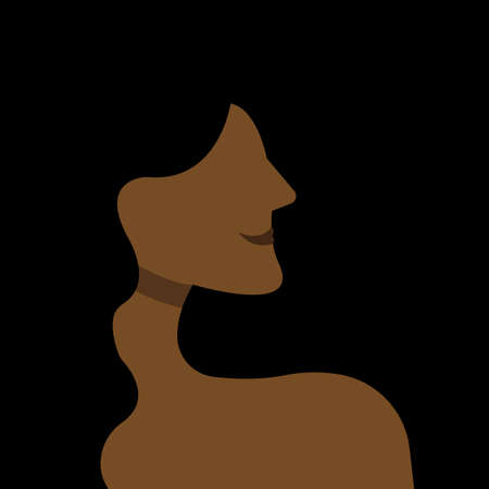 portrait of an afro girl in the style of minimalismのイラスト素材
