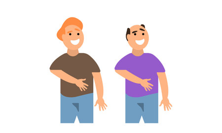 portrait of laughing men on white background cartoon characters for designのイラスト素材