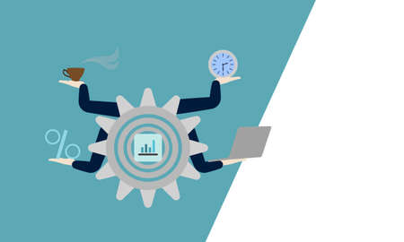 business icons that are holding human hands and a graph of growth