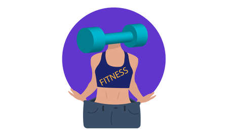 beautiful female body shows that the pants are great and the inscription fitness in Englishのイラスト素材