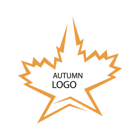 autumn logo orange leaf on white backgroundのイラスト素材