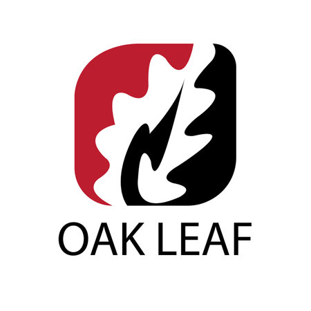 oak leaf logo on white backgroundのイラスト素材