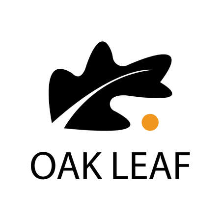 oak leaf logo on white backgroundのイラスト素材