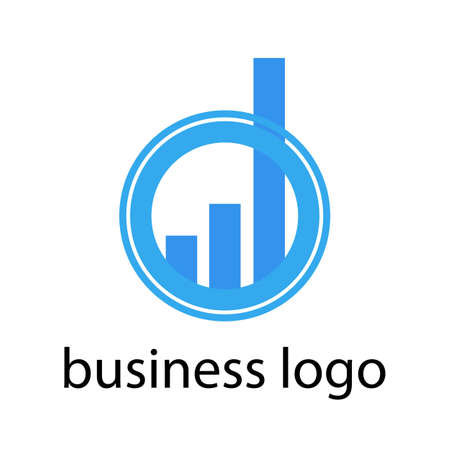 round logo with graph of growth business and success conceptのイラスト素材