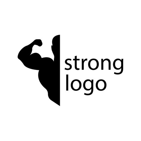 muscular athlete logo with inscription sport and health conceptのイラスト素材