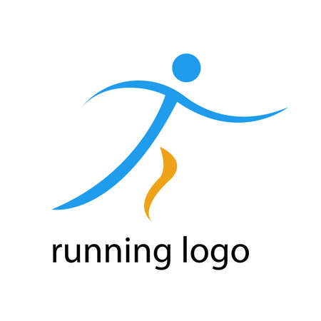 logo running man with inscription sport and aspiration conceptのイラスト素材