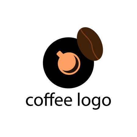 logo coffee cup on a saucer and natural grain invigorating drink conceptのイラスト素材