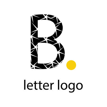 letter B logo with bright orange dot modern designのイラスト素材