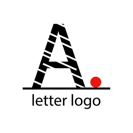 letter a logo with red dot modern designのイラスト素材