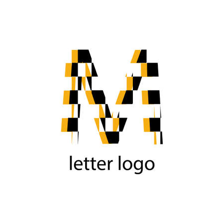 black and orange letter m logo modern designのイラスト素材