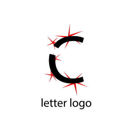 letter C modern logo with bright red patternsのイラスト素材