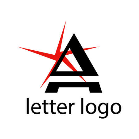 letter A modern logo with bright red patternのイラスト素材