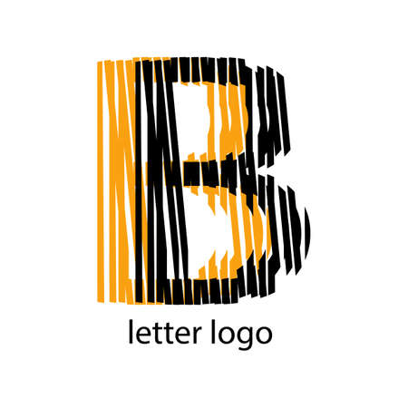 black and orange letter B logo modern designのイラスト素材