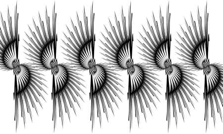 fantastic alien patterns in op art style Black and originalのイラスト素材