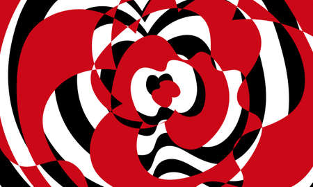 black and red pattern in the style of op-artのイラスト素材