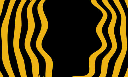 Mysterious black orange wallpaper with wavy line patterns
