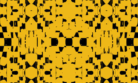 black distorted patterns create the appearance of an uneven surface against an orange background...