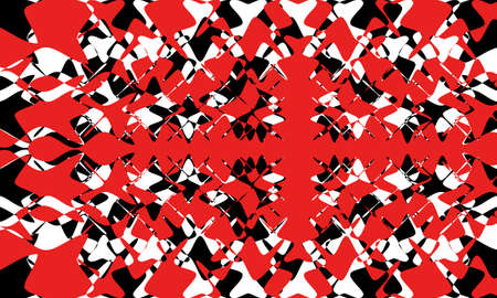 red and black interesting patterns on a white background