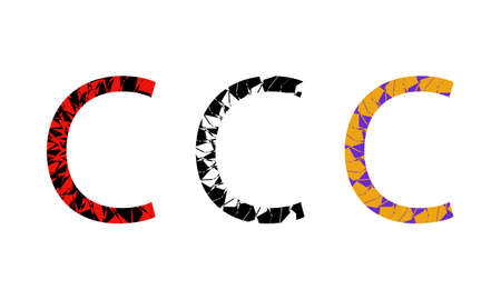 letter C for design in the style of op-artのイラスト素材