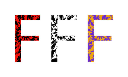 letter F for design in the style of op-artのイラスト素材