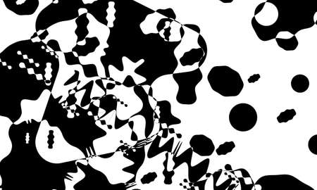 mystical and mysterious patterns in the style of op-art Black on whiteのイラスト素材