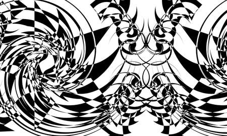 black distorted pattern in op art style creative designのイラスト素材