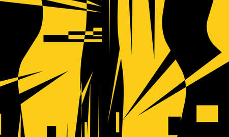 black distorted patterns create the appearance of an uneven surface against an orange backgroundのイラスト素材