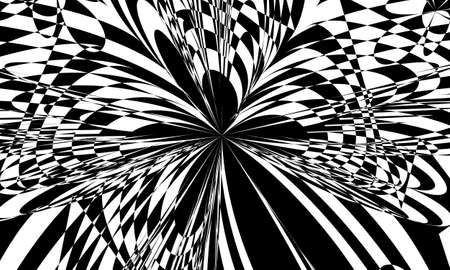original monochrome wallpaper in op-art style enchanting patternのイラスト素材