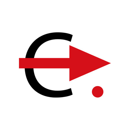 letter C logo with red arrowのイラスト素材
