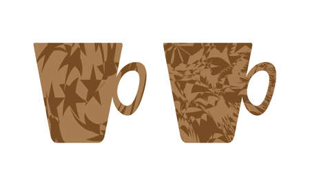 op art style cup on white backgroundのイラスト素材