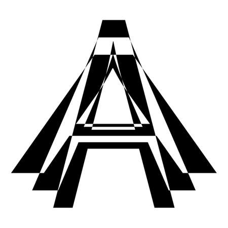 logo letter A in the style of op art on a white backgroundのイラスト素材