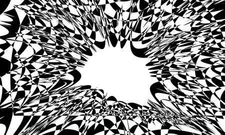 black abstract patterns in op art styleのイラスト素材