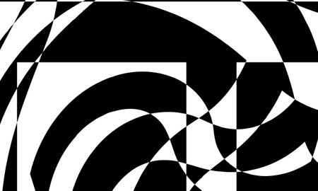 creative optical illusion original black patterns on white backgroundのイラスト素材