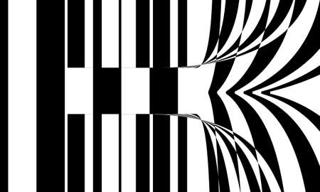black and white wallpaper with optical illusion modern designのイラスト素材