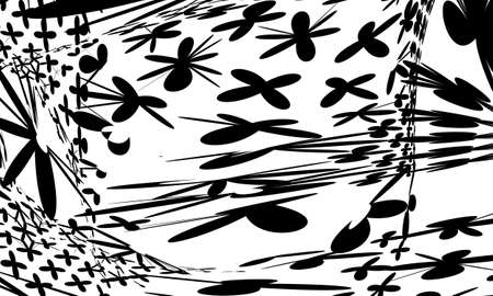 black abstract pattern in op art style on white background modern designのイラスト素材