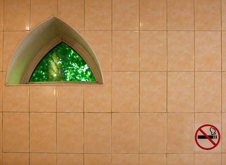 prohibition sign sticker indoor smoking is prohibitedの写真素材