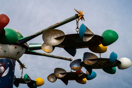 fragment of a carousel in an old amusement park. High quality photoの写真素材