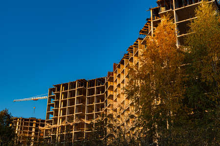 Russia - October 17, 2021: construction of a residential building.のeditorial素材