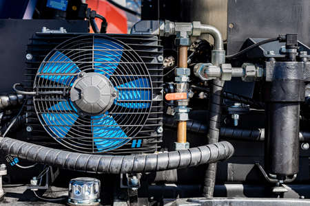 Moscow, Russia - April 04, 2022: cooling system in the form of a fanのeditorial素材
