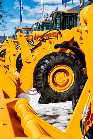 Moscow, Russia - April 04, 2022: Exhibition of commercial tractorsのeditorial素材