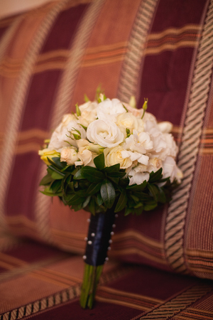 Wonderful luxury wedding bouquet of different flowers.の写真素材