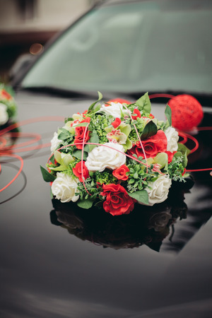 Wonderful luxury wedding bouquet of different flowers.の写真素材
