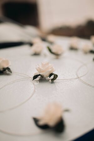 Wonderful luxury wedding bouquet of different flowers.の写真素材