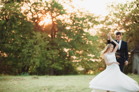 Beautiful romantic wedding couple of newlywedsの写真素材