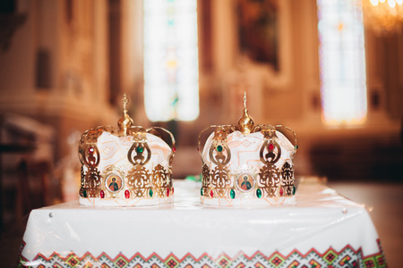 Elegant wedding crown or tiaraの写真素材