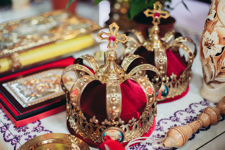 Elegant wedding crown or tiaraの写真素材