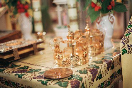 Elegant wedding crown or tiaraの写真素材